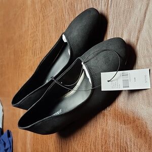 Lane Bryant Dream Cloud Black Faux-Suede Size 11W Flats NEW w/TAGS
